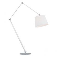 Zakyntos lampa podłogowa 1x15W E27 230V chrom + biały abażur